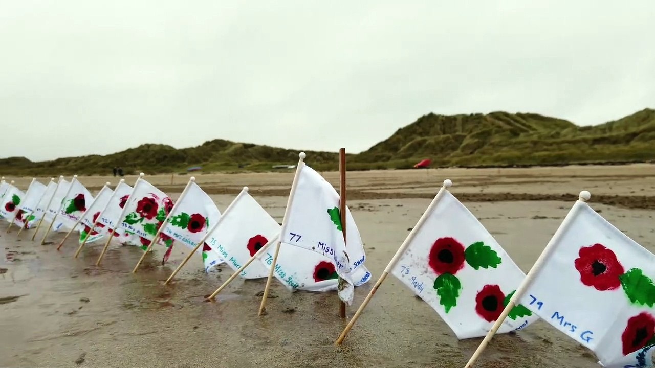 Beadnell poppy sand art