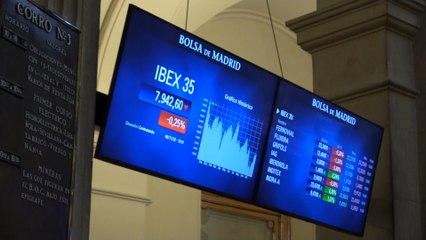 El Ibex 35 eleva las pérdidas, pero mantiene los 7.900
