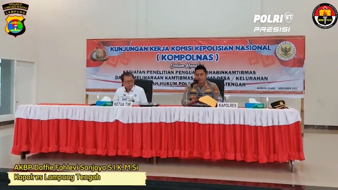 Kapolres Lampung Tengah Terima kunjungan kerja Kompolnas di Polres Lampung Tengah