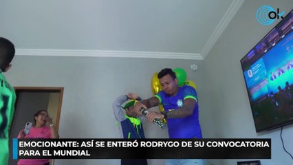 Emocionante así se enteró Rodrygo de su convocatoria para el Mundial