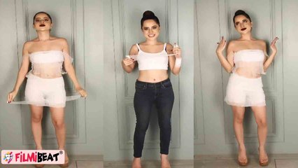 Urfi Javed ने बनाई Bandages से Dress, Instagram video viral | FilmiBeat