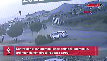 Kontrolden çıkan araç kazaya neden oldu