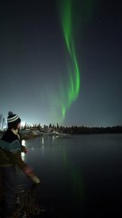 Rock Chirping Under Northern Lights