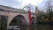 Remembrance Day artwork: Poppy waterfalls and remembrance arch in Greater Manchester