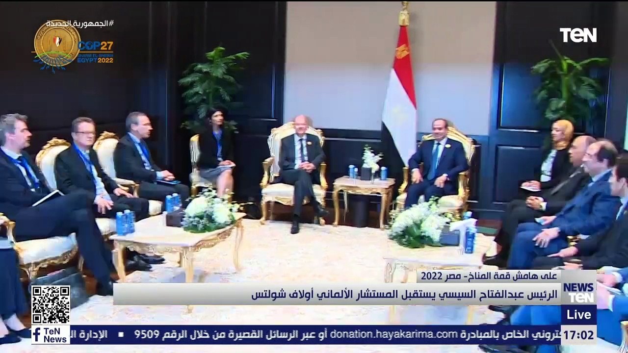 الرئيس عبد الفتاح السيسي يستقبل المستشار الألماني أولاف شولتس