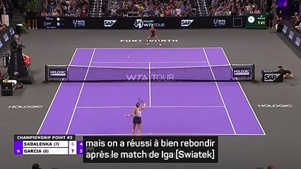 WTA Finals Fort Worth - Garcia : "Mon plus grand titre"