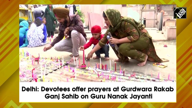 Delhi: Devotees offer prayers at Gurdwara Rakab Ganj Sahib on Guru Nanak Jayanti