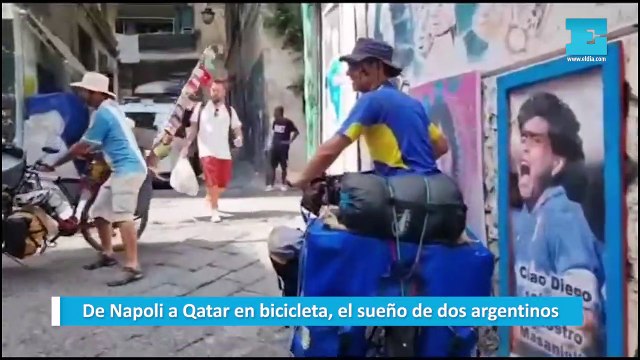 De Napoli a Qatar en bicicleta, el sueño de dos argentinos