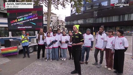 Watch: LGBT activists stage protest outside FIFA’s headquarters