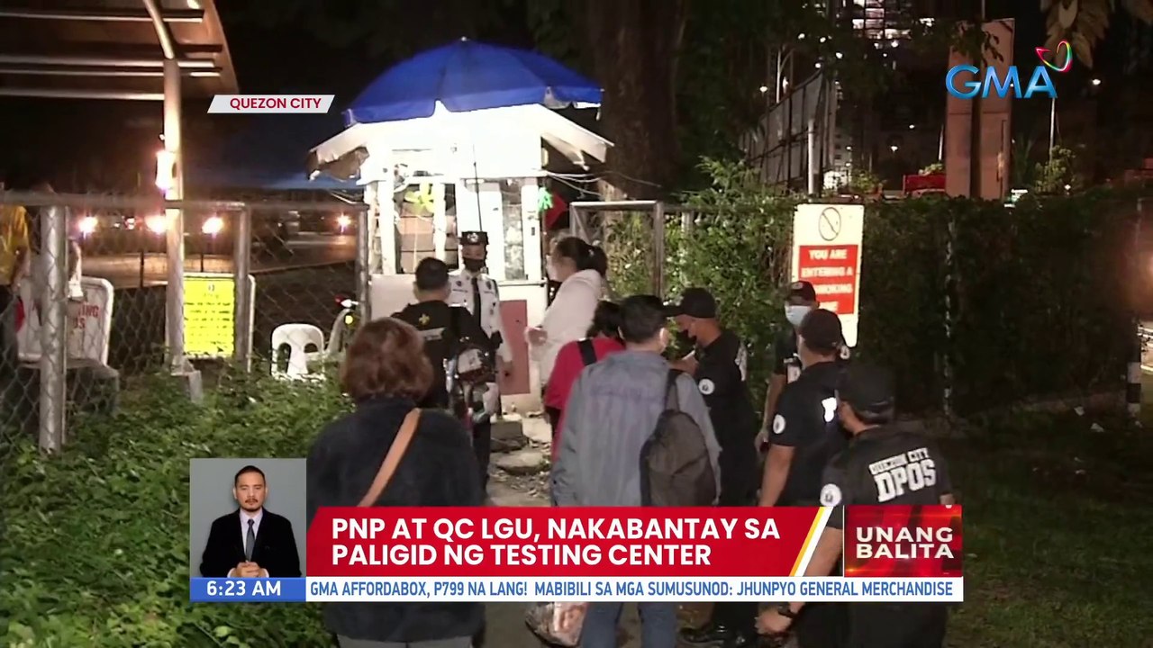 PNP at QC LGU, nakabantay sa paligid ng testing center | UB