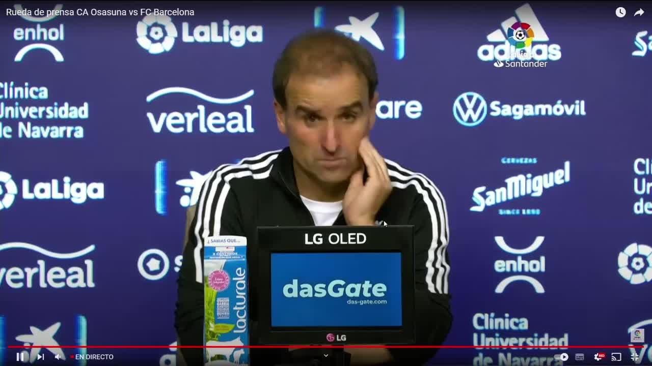 Rueda de prensa Jagoba Arrasate tras el Osasuna 1 - Barcelona 2