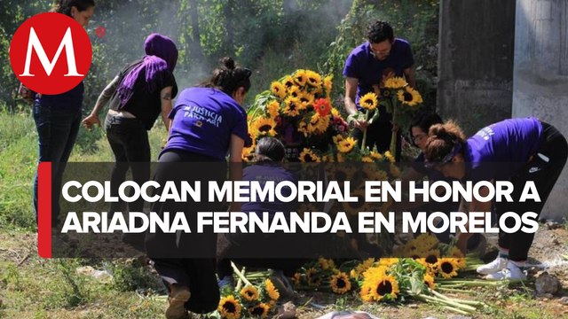 Colocan memorial en el lugar donde fue encontrado el cuerpo de Ariadna Fernanda