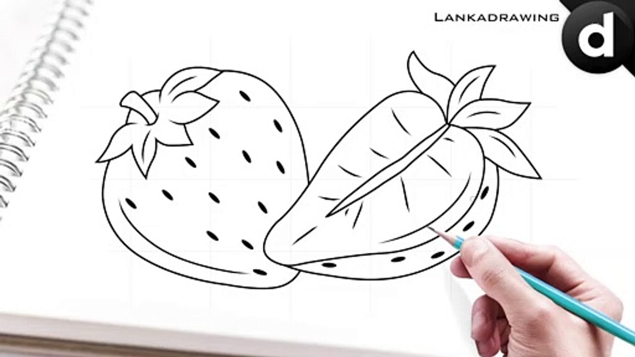 how to draw a simple and easy strawberry