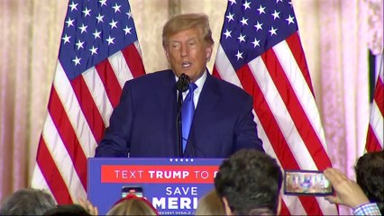 الرئيس الأميركي السابق دونالد ترمب يلقي بكلمة من مارالاغو بعد تقدم مبدئي للجمهوريين