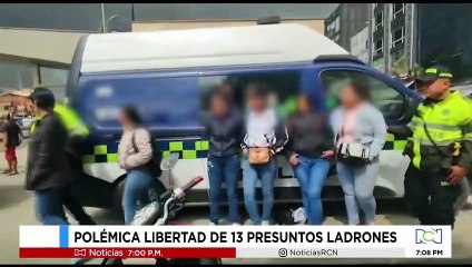 Polémica por libertad de 13 presuntos ladrones en Bogotá