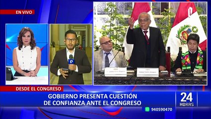 Gobierno planteará cuestión de confianza en la próxima sesión del Pleno en el Congreso
