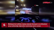 Maltepe'de trafikte makas atan sürücüye para cezası