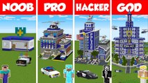 Minecraft TNT POLICE STATION HOUSE BUILD CHALLENGE  NOOB vs PRO vs HACKER vs GOD  Animation