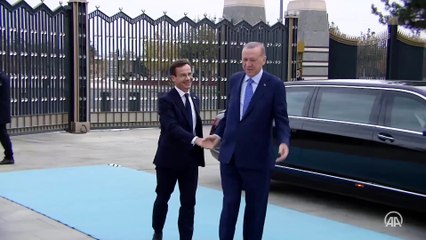 Cumhurbaşkanı Erdoğan, İsveç Başbakanı Kristersson'u resmi törenle karşıladı