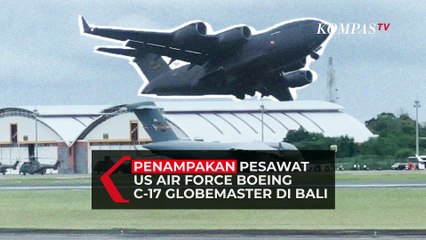 Gagah! Penampakan Pesawat US Air Force Boeing C-17 Globemaster III Mendarat di Bali