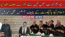 CJP administers oath to three newly appointed SC judges