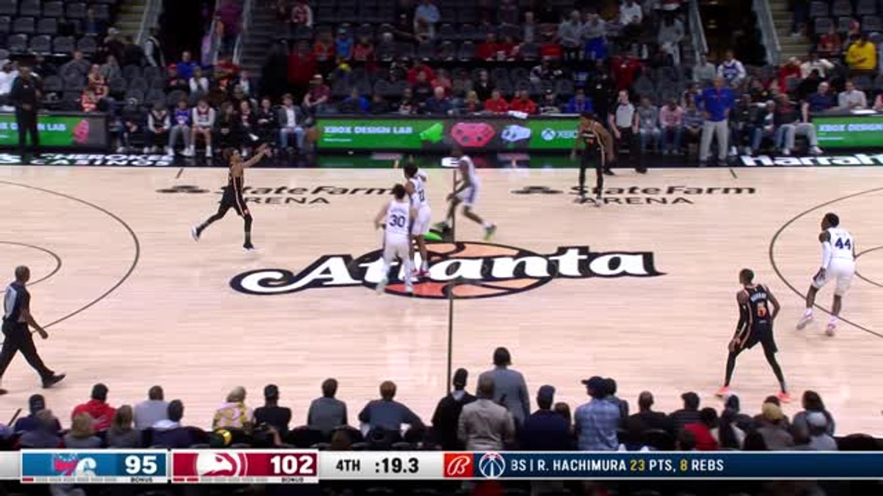 Young caps off Hawks win with stunning half-court pass