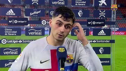 Raphinha, Pedri y Marcos Alonso, en zona mixta tras el Osasuna-Barça / FCB
