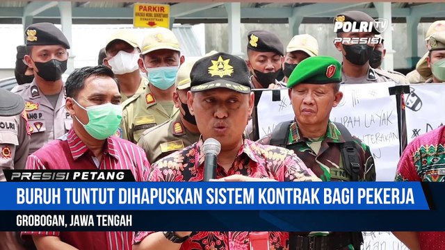 Polres Grobogan Siagakan Ratusan Polisi Hingga Water Canon Untuk Pengamanan Aksi Buruh