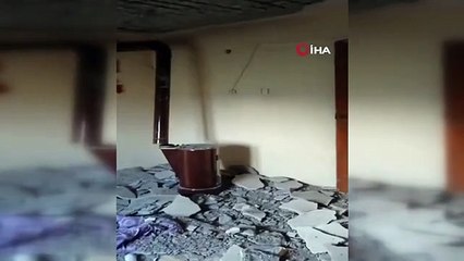 Eruh'ta evin tavanındaki betonlar düştü, anne ve çocukları yara almadan kurtuldu