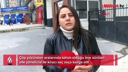 Site yöneticisiyle kiracının çöp kavgası! Saç saça kavga ettiler