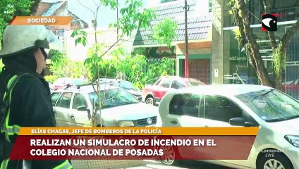 Realizan un simulacro de incendio en el colegio Nacional de Posadas