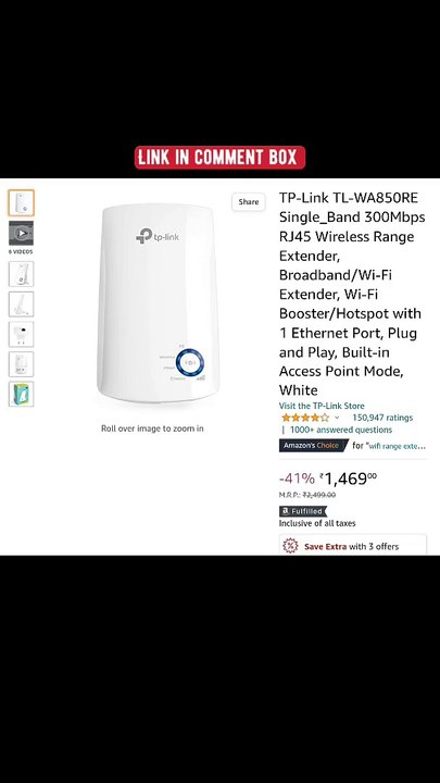 Wireless Range Extender, Broadband/Wi-Fi Extender