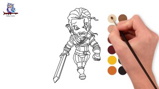 How to Draw Geralt of Rivia The Witcher - Chibi Art Tutorial