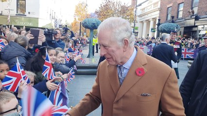 Watch highlights of the visit by King Charles to Doncaster as huge crowds lined the streets