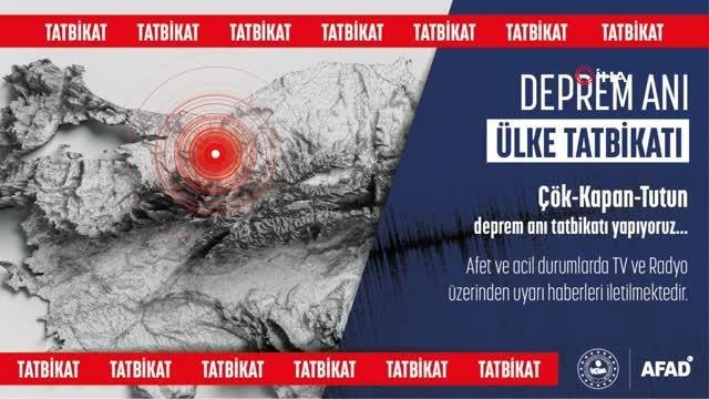 AFAD, 'Çök-Kapan-Tutun' deprem tatbikatı esnasında TV ve Radyolarda yapılacak uyarıyı yayımladı