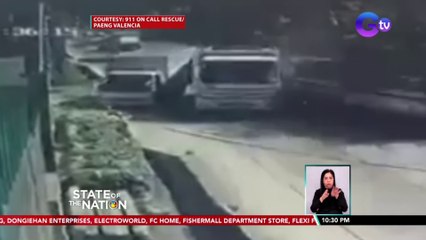 Elf truck, tumagilid matapos salubungin ng nag-overtake na dump truck | SONA