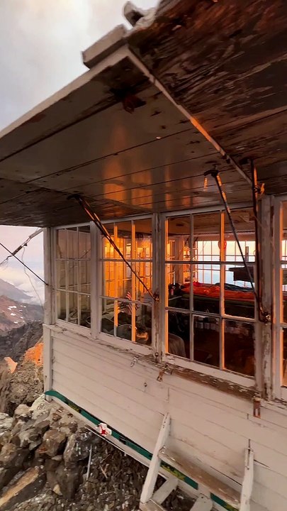 Huge Rainbow Seen from Fire Lookout Cabin