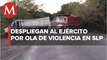 Reportan persecución de civiles armados y bloqueos carreteros en San Luis Potosí