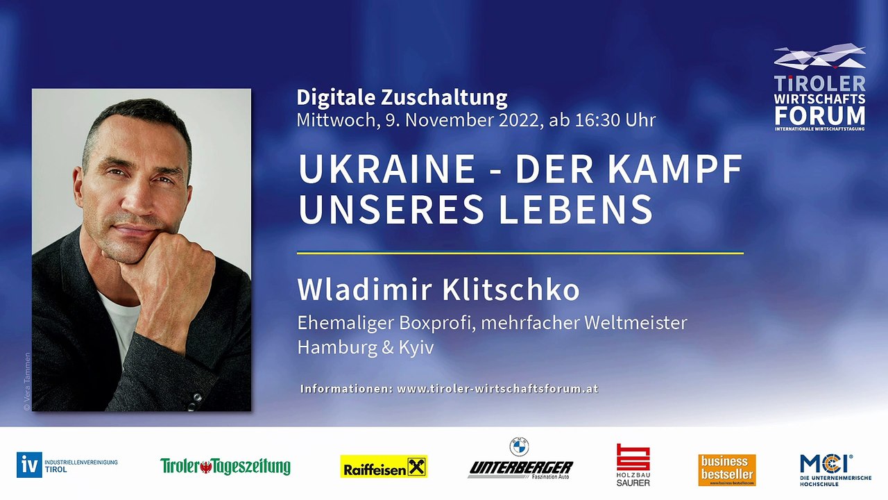 Wladimir Klitschko beim Tiroler Wirtschaftsforum 2022