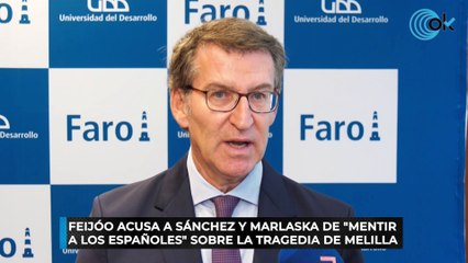 Feijóo acusa a Sánchez y Marlaska de "mentir a los españoles" sobre la tragedia de Melilla