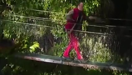Matt Hancock hilariously falls as he stumbles into I’m a Celeb jungle