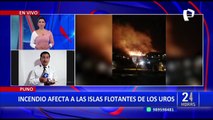 Puno: incendio por quema de totorales en 'Los Uros' casi alcanza colegio