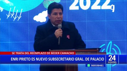 Pedro Castillo: Enri Prieto es designado como nuevo subsecretario general de Palacio