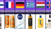 Shampoo brands of different countries ..