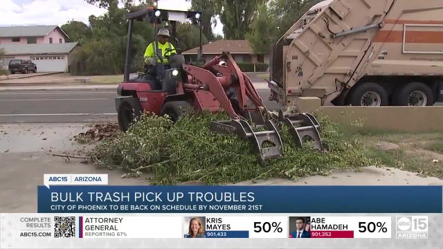 Bulk trash pickup expected to get back on track in Phoenix