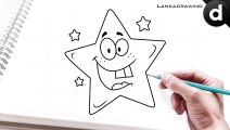 how to draw cute, simple and easy smiling stars