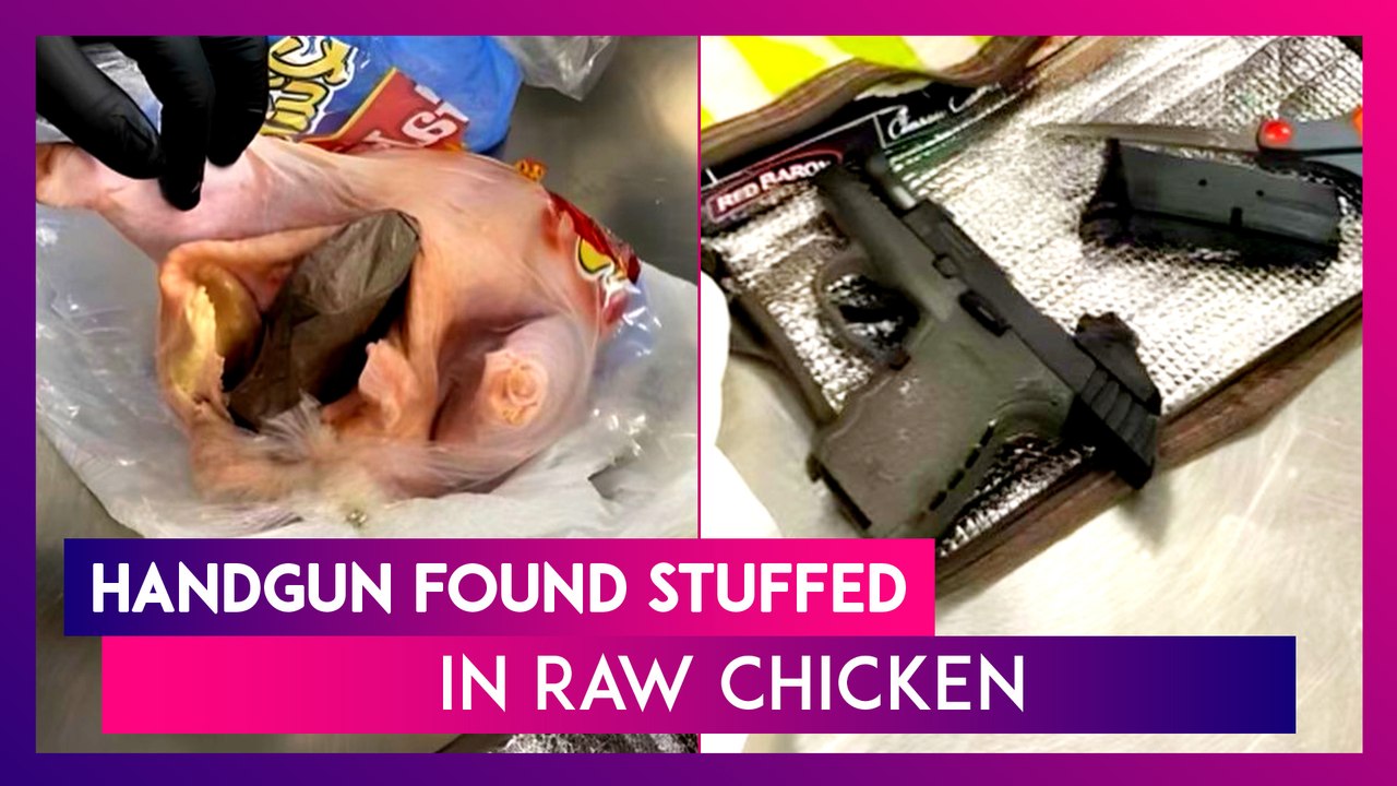 Bizarre! Handgun Found Stuffed Inside Raw Chick...