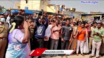 Governor Tamilisai Receives Grand Welcome At Komuravelli Mallanna Temple _ Siddipet _ V6 News