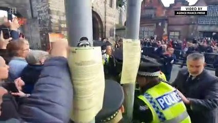 King Charles III narrowly avoids being hit by eggs on York visit