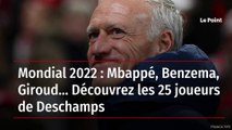 Mondial 2022 : Mbappé, Benzema, Giroud… Découvrez les 25 joueurs de Deschamps